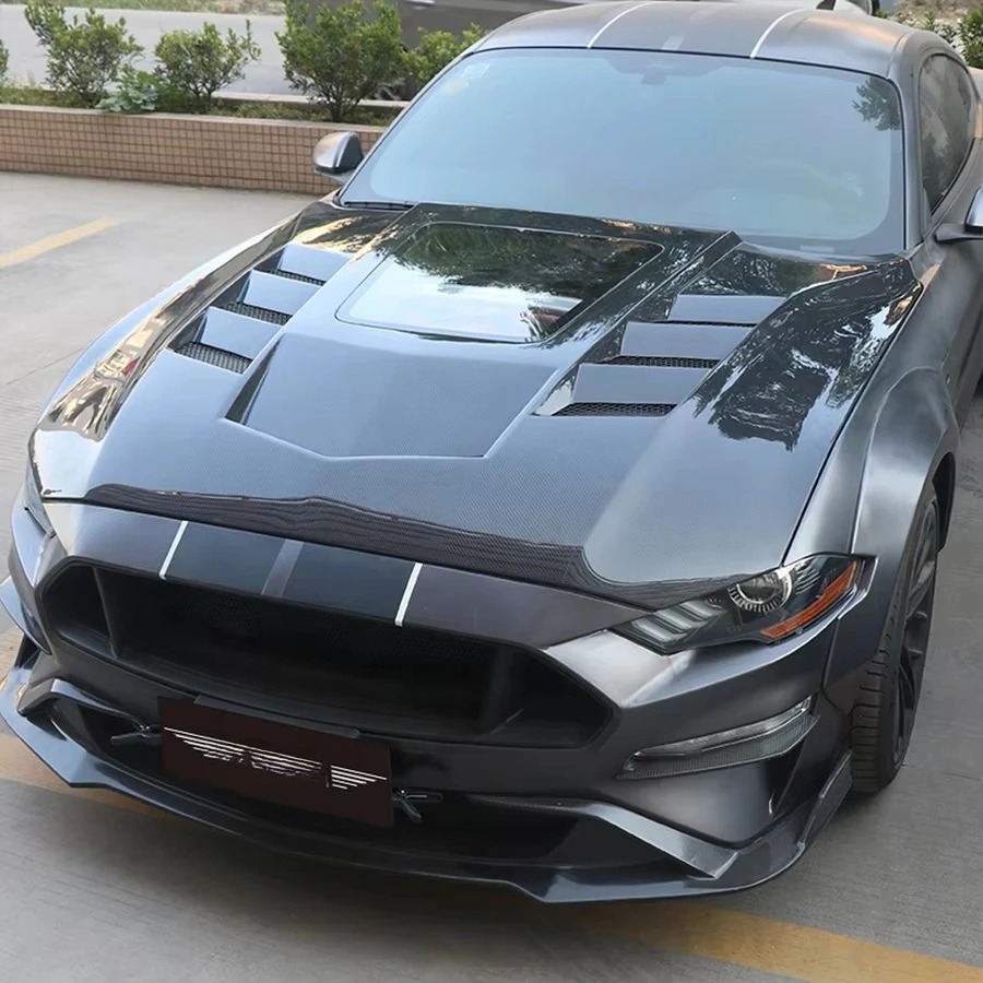 For Carbon Fiber Hood with Transparent Glass New Body Kits